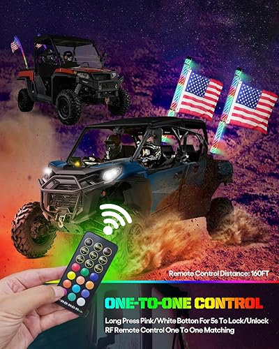 Miniatura 6 de CO LIGHT Luces LED en espiral de 3 pies con control remoto y aplicación, 300 colores y 200 modos RGB de persecuciónbaile antena gruesa iluminada