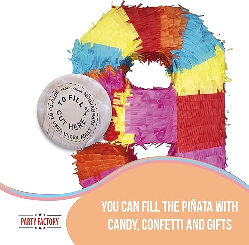 Miniatura 8 de Party Factory Piñata con números 0-9 para niños de cumpleaños de 16.5 x 13.7 x 3.1 pulgadas, decoración de cumpleaños (3)