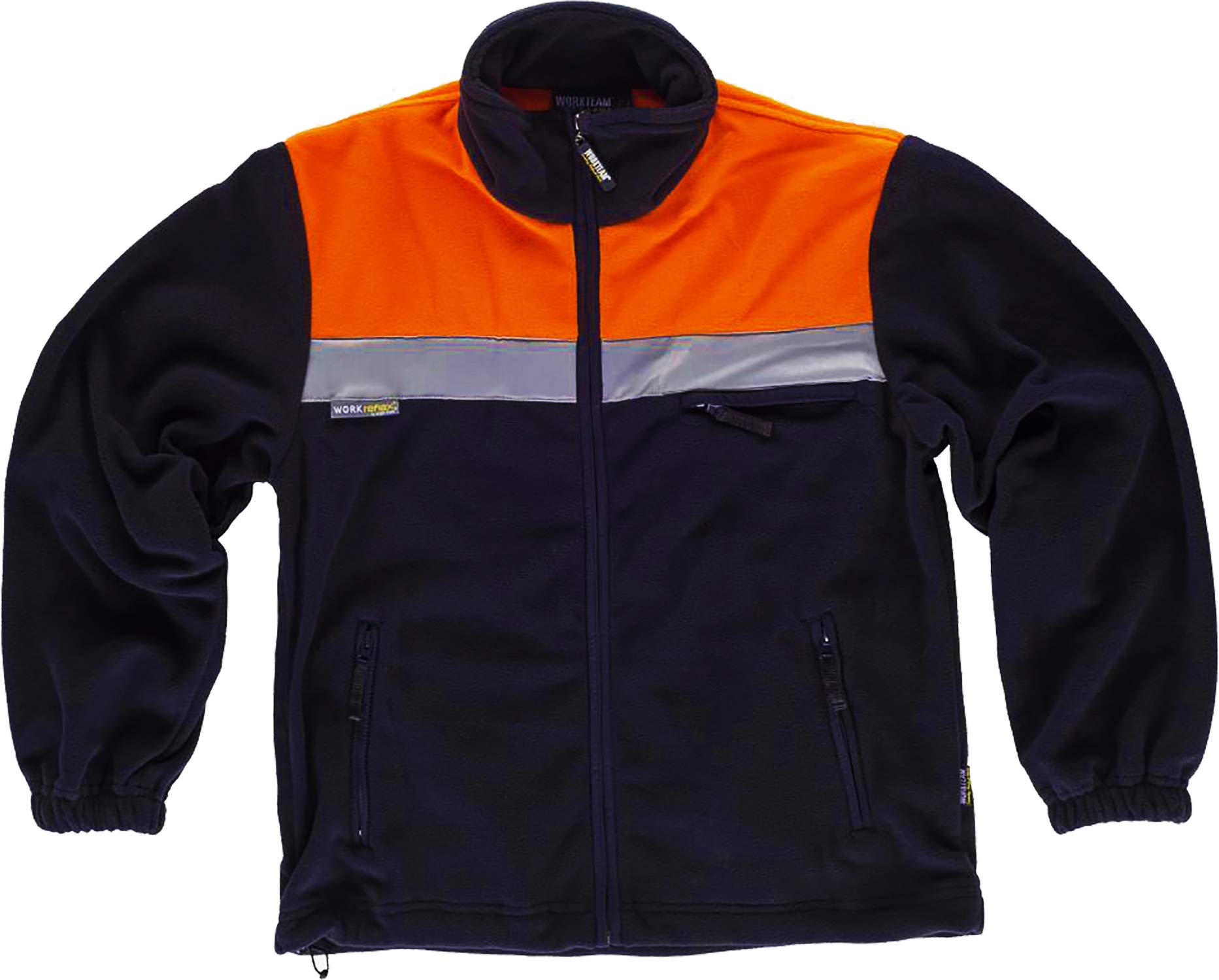 Work Team Forro Polar Bicolor con Cremallera y Cintas Reflectantes. Hombre