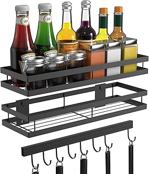 Portaspezie Da Banco 2 Livelli - Organizzatore Cucina In Stile Rustico