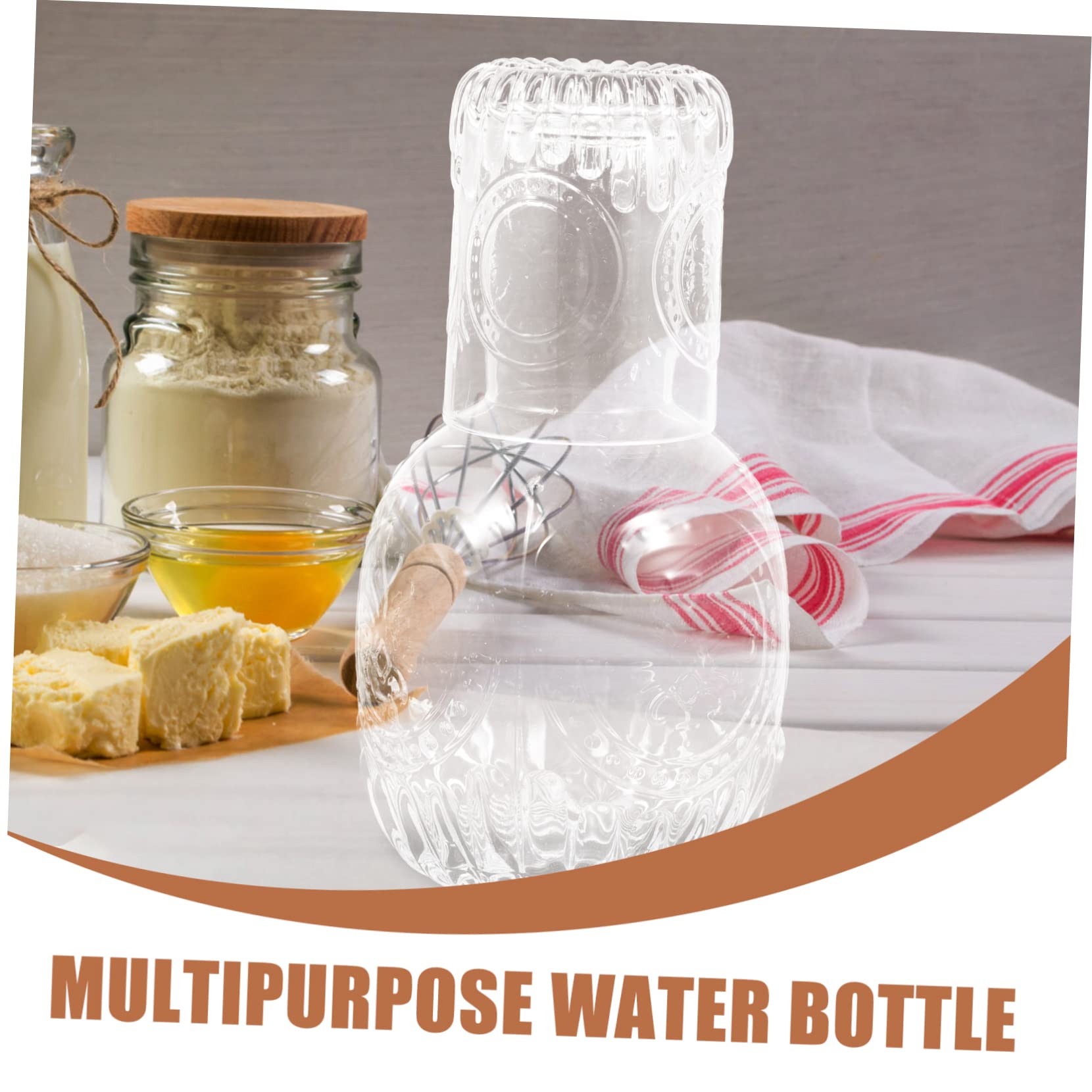 Cabilock Tazas y Botillas De Agua Transparente Accesorio Hogar Con Jarra De Vidrio Multifuncional y Botella De Jugo De Vidrio Para Verano