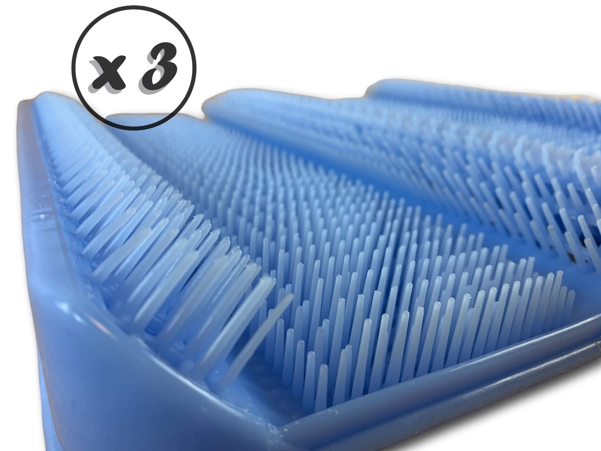 Kibros Lot 3 tapis massants pieds ergonomiques brosse acupression | Ergonomique, brosse d'acupression, soulage tensions pieds, lavage nettoyage pieds salle de bain douche.