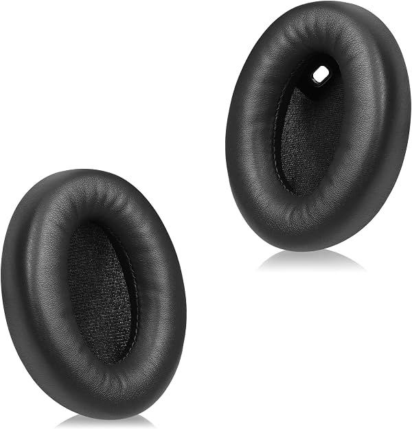 Almohadillas de repuesto para auriculares - Compatibles con Sony WH-1000xm4 | Cojines premium con espuma viscoelástica suave para mayor comodidad (Negro-Cuero proteico)