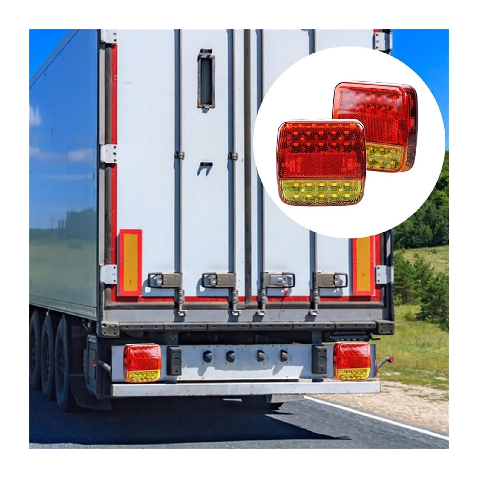 Luz Trasera Coche para caravanas autocaravanas Camiones y vehículos recreativos Luz Trasera Remolque luz Advertencia Fren 2 Luces LED traseras magnéticas inalámbricas Traseras Luces Después(EU)