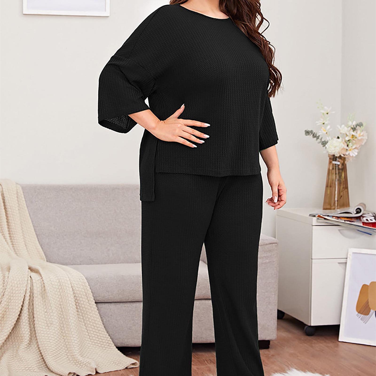 Pyjamas Pyjama Set pour Femmes, Ensembles de Pyjama Deux Pièces, Hauts et Pantalons à Manches Longues, Vêtements de Nuit, Vêtements de Nuit