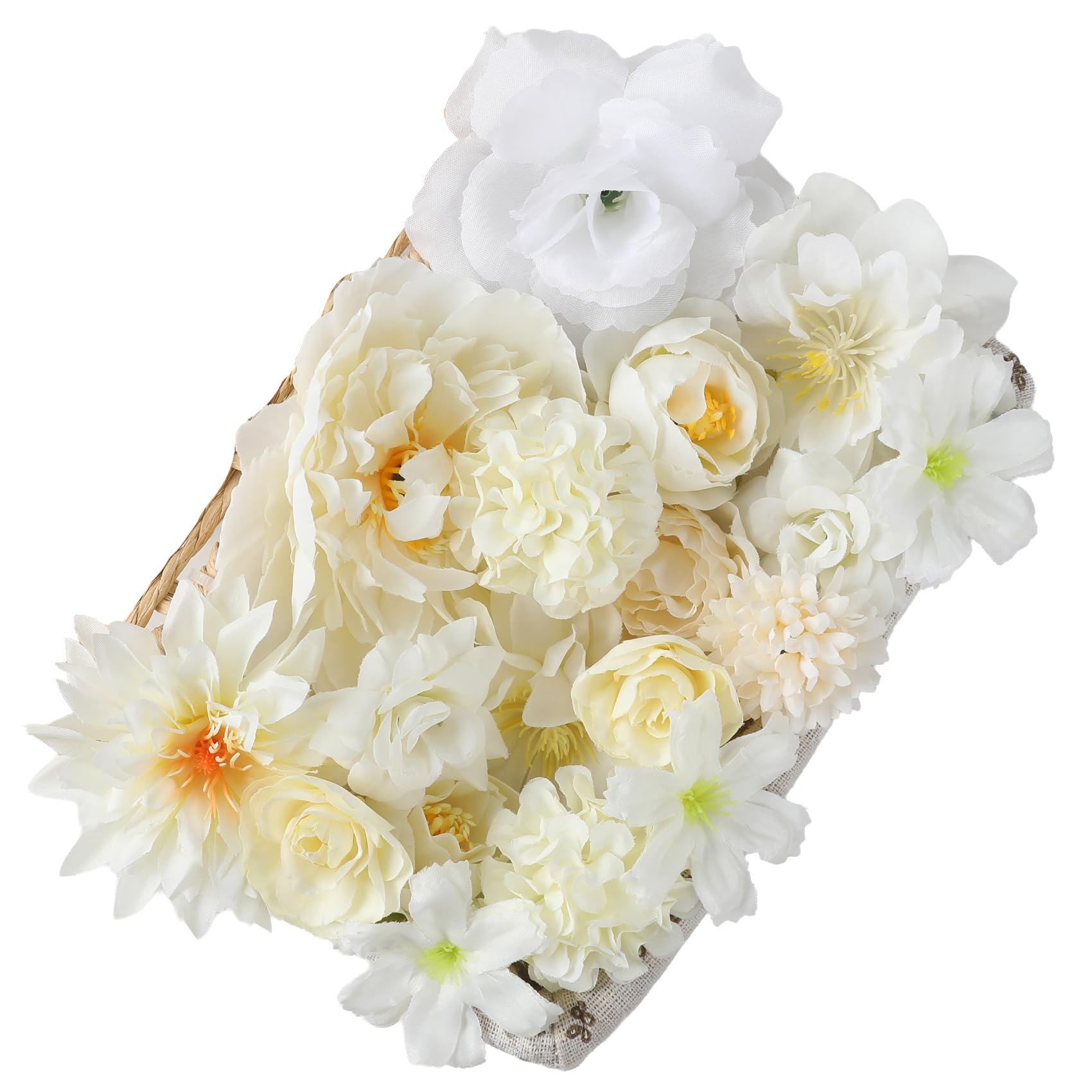 Fleurs artificielles pour travaux manuels et décoration de table de mariage blanche