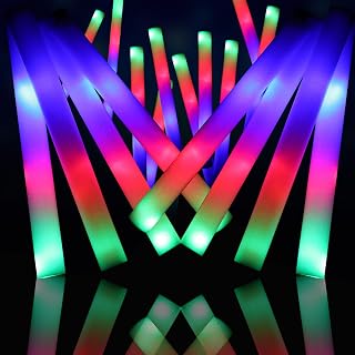 32 PCS LED Foam Glow Sticks Bulk, Glow in The Dark Party Supplies with 3 Modes Colorful Flashing, Glow Sticks Bulk Party Pack for Wedding, Concert, Raves, Events, Birthday