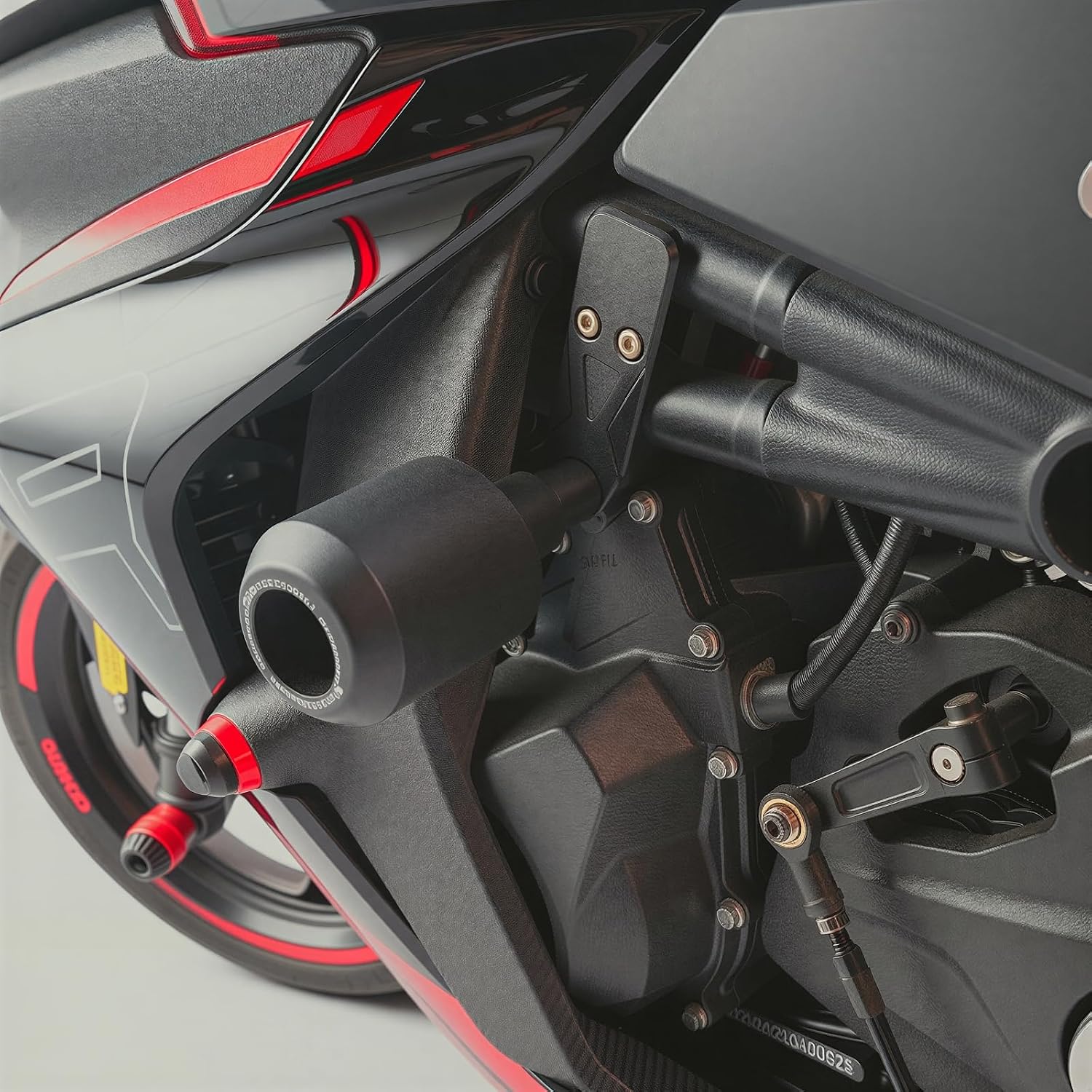Frame Sliders Engine Crash Bar Fit for CFMOTO 675SS / 675NK / 675SR POM & Aluminum Frame Protectors, Direct Bolt-On Anti-Falling Guard Kit 8mm Thread (Black)