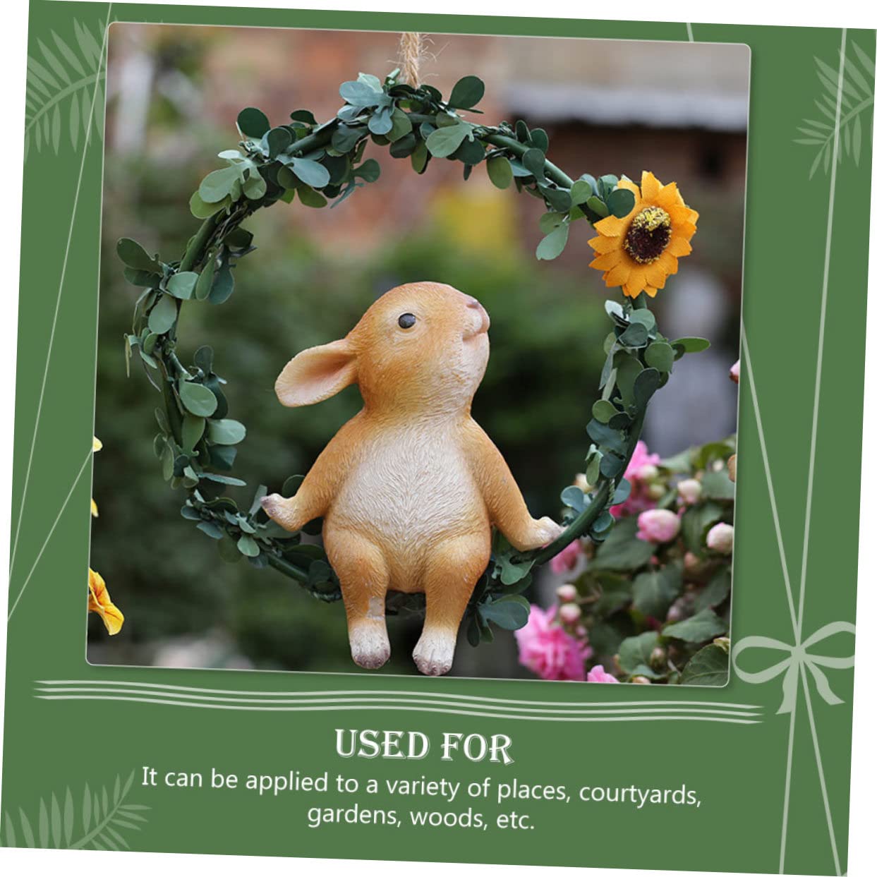 Toyvian 2 Pièces Ornement Lapin décor de Chambre de Lapin décor extérieur décorations d'arbres en Plein air de Plein air Peluche Figurines de Lapin de pâques Statue de Lapin Suspendu Métal