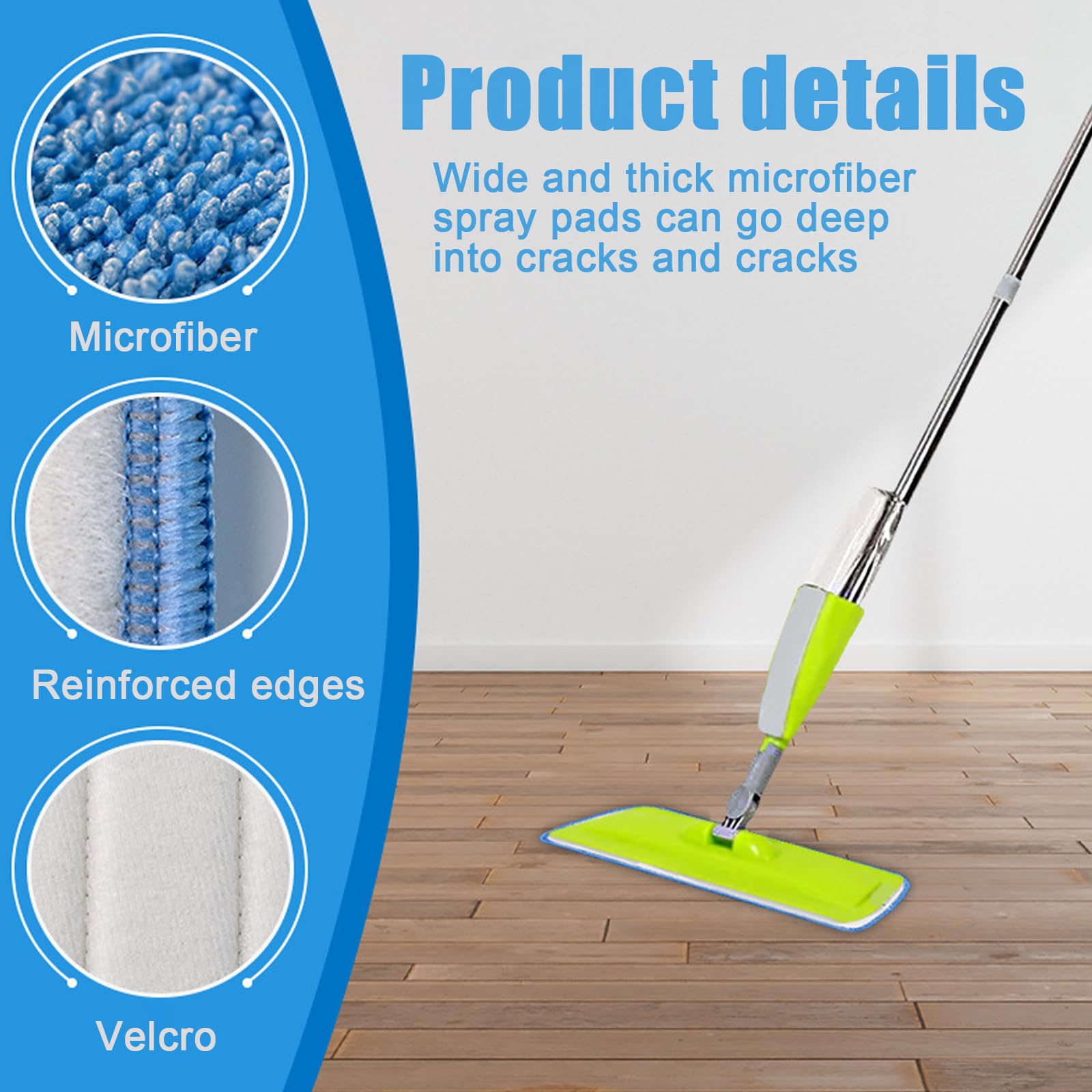 Housses Microfibre Pour Serpillère - Lot De 3 - 42x14.5cm - Lavable Machine - URAQT