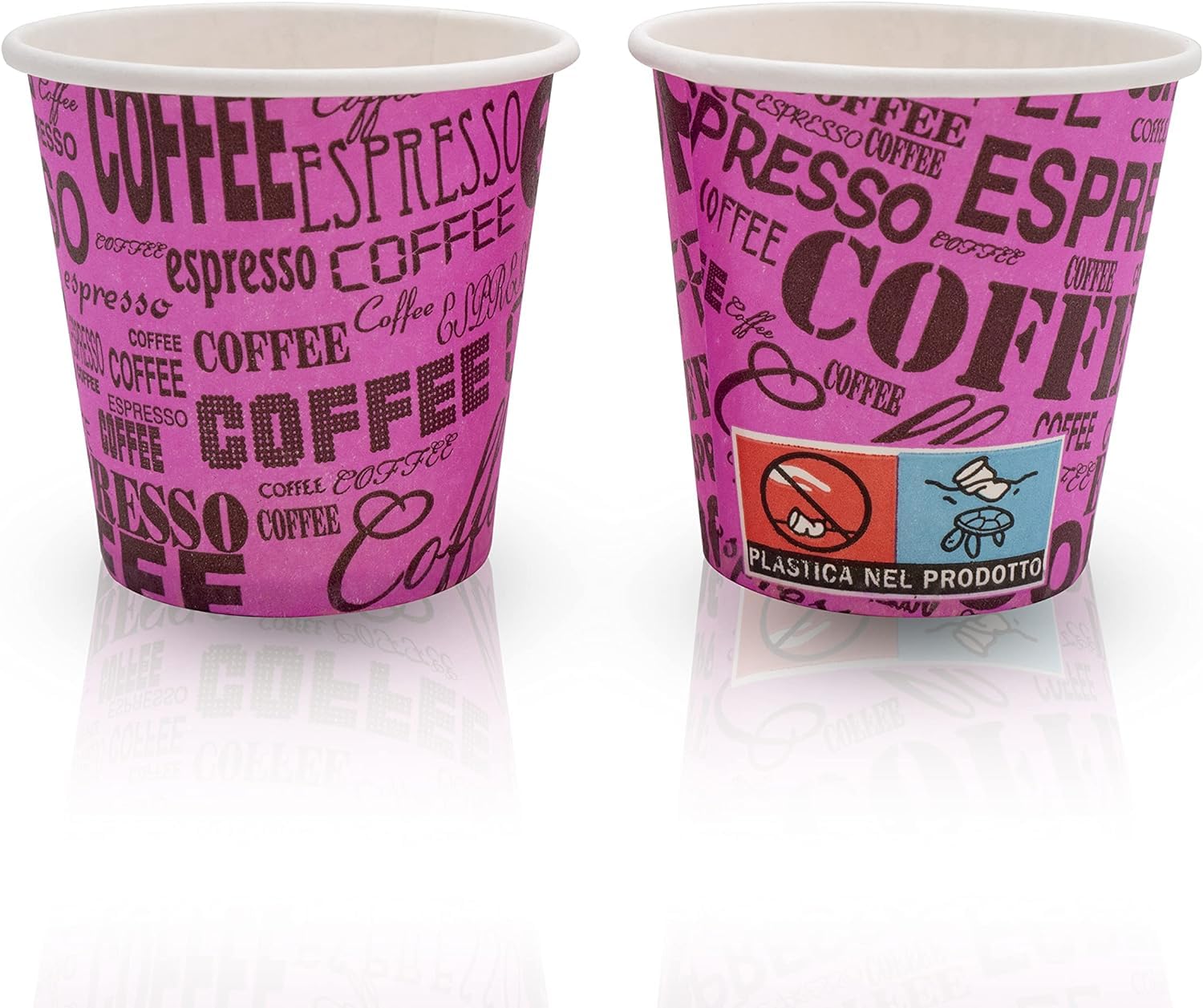 COFFISANO 200 Bicchierini da Caffè Colorati | Bicchieri in Cartoncino da 75 ml per Espresso Tè Bevande Usa e Getta in Monouso Riciclabili, per Ristoranti, Ufficio, Asporto, Bar