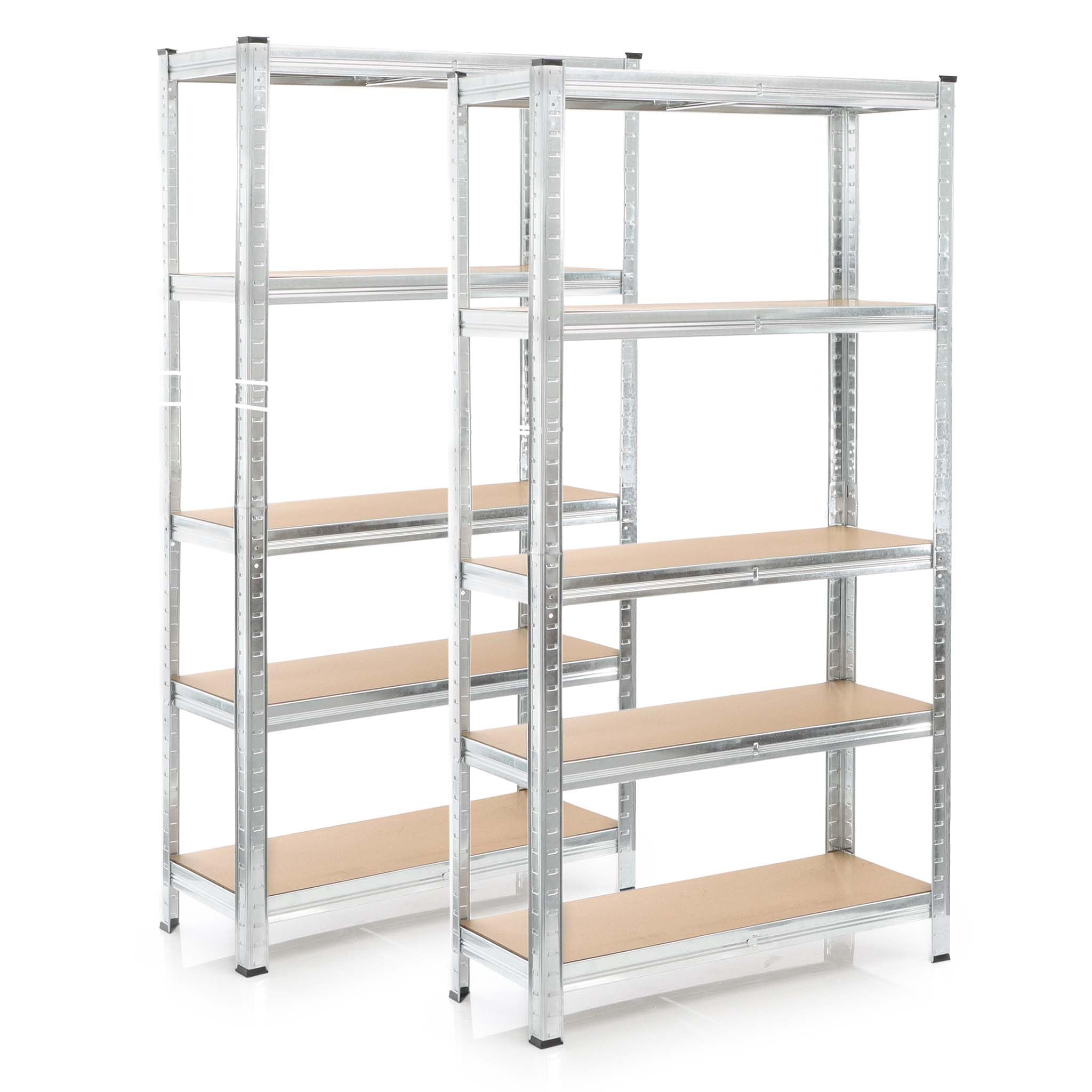 Wiltec Set 2x scaffali a incastro per carichi pesanti 180x90x45cm Max 875kg l'uno Acciaio 5 ripiani