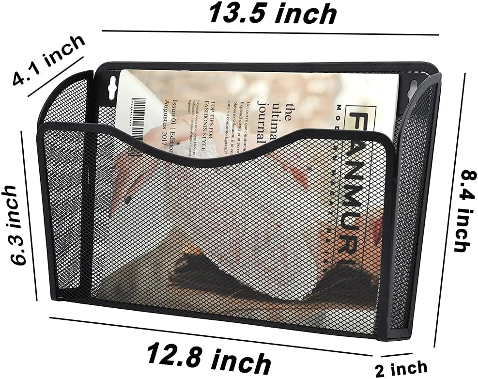 COSYAWN 3 Pack Mesh Wall Mounted File Holder Hanging Wall File Organizers for Home and Office : Office Products