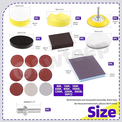 Miniatura 9 de Swpeet Juego de discos de lijado de 5 pulgadas, almohadilla de respaldo de gancho y bucle de 5 pulgadas con discos de lijado de grano 400 100 120