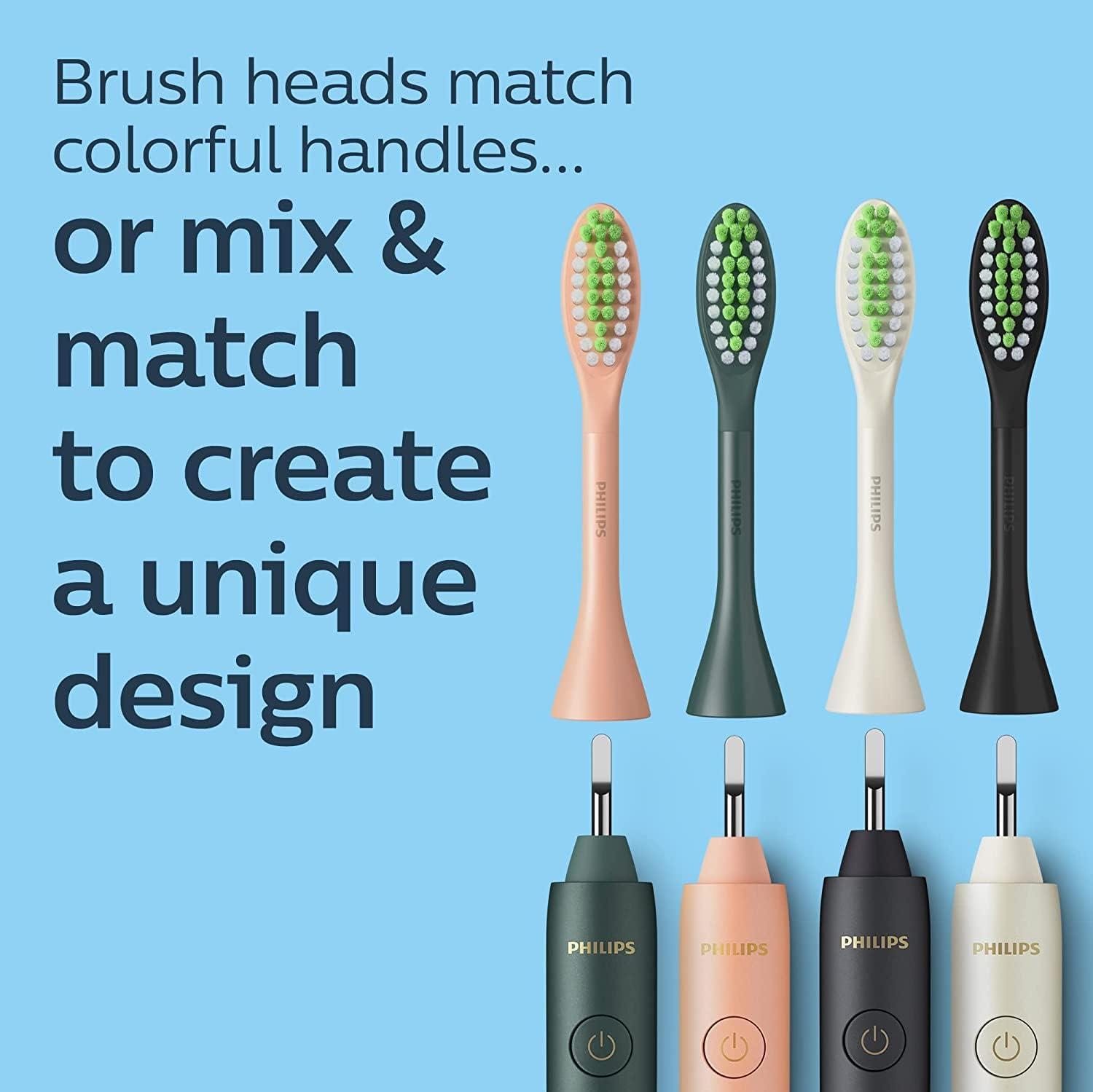 Philips Sonicare One Genuine Replacement Brush Heads, 2-Pack, Sage image 5