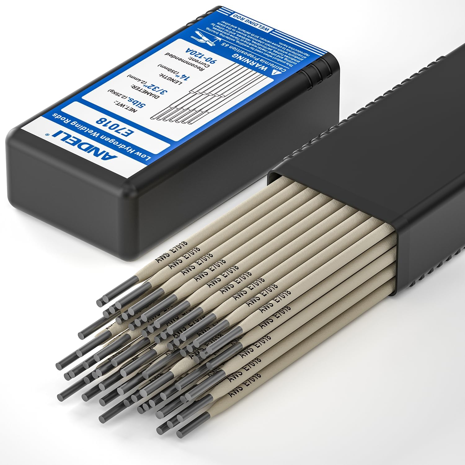 ANDELI Welding Rod Carbon Steel Stick Electrodes Welding Accessories Arc Welding Equipment (Welding Rods, E7018 5LB, 3/32")