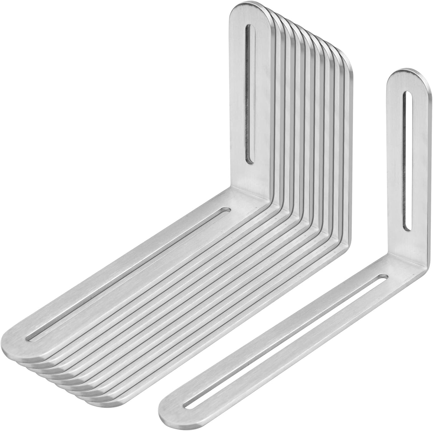 10 Pack 6½ x 4¾ x 1 inches Corner Braces with Slotted Hole, 201