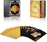 Vista 6 de 2 barajas de cartas de póquer impermeables y cartas de juego con tarjetas de truco clásicas de PVC de plástico flexible