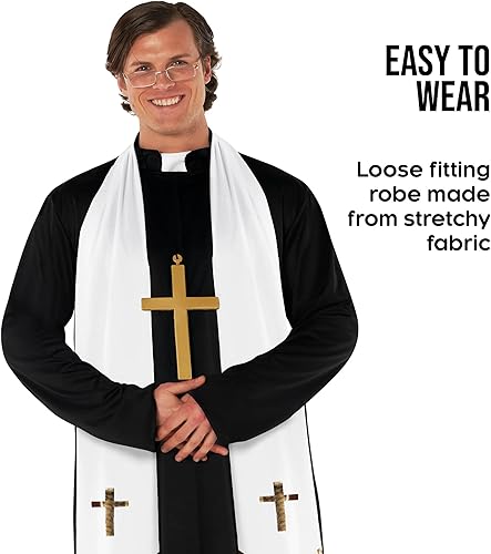 Miniatura 3 de Morph - Disfraz de sacerdote para hombre - Traje de exorcista - Disfraz de sacerdote adulto para hombres - Collar de sacerdote incluido - Accesorios
