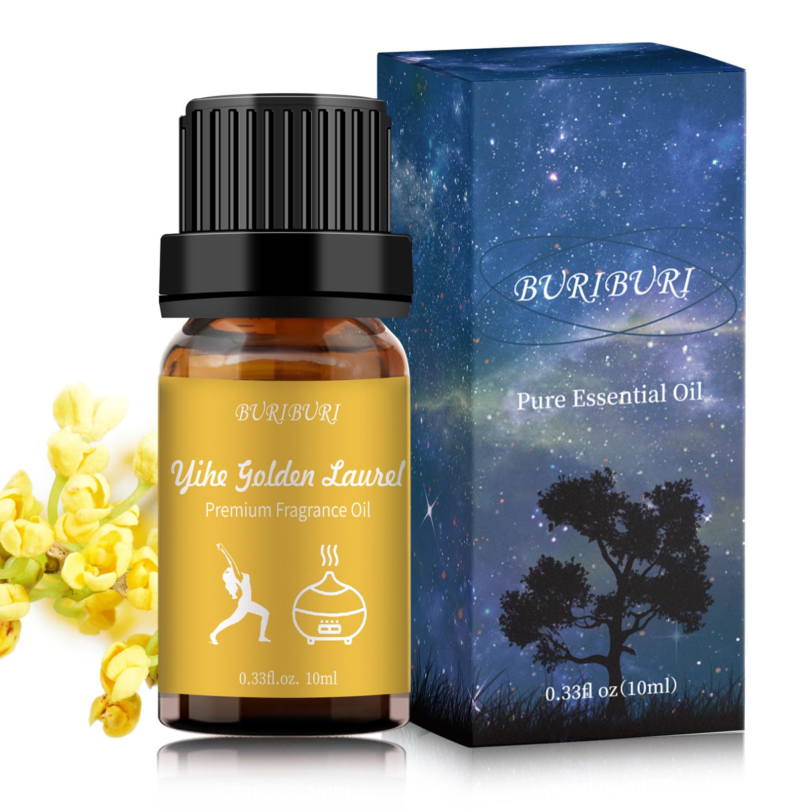 BURIBURI Hotel Scent Essential Oil, Lifestyle Hotel Collection Fragrance Aromatherapy Oil Blends, Air Freshener Hotel Collection Diffuser Oil - Yihe Golden Laurel