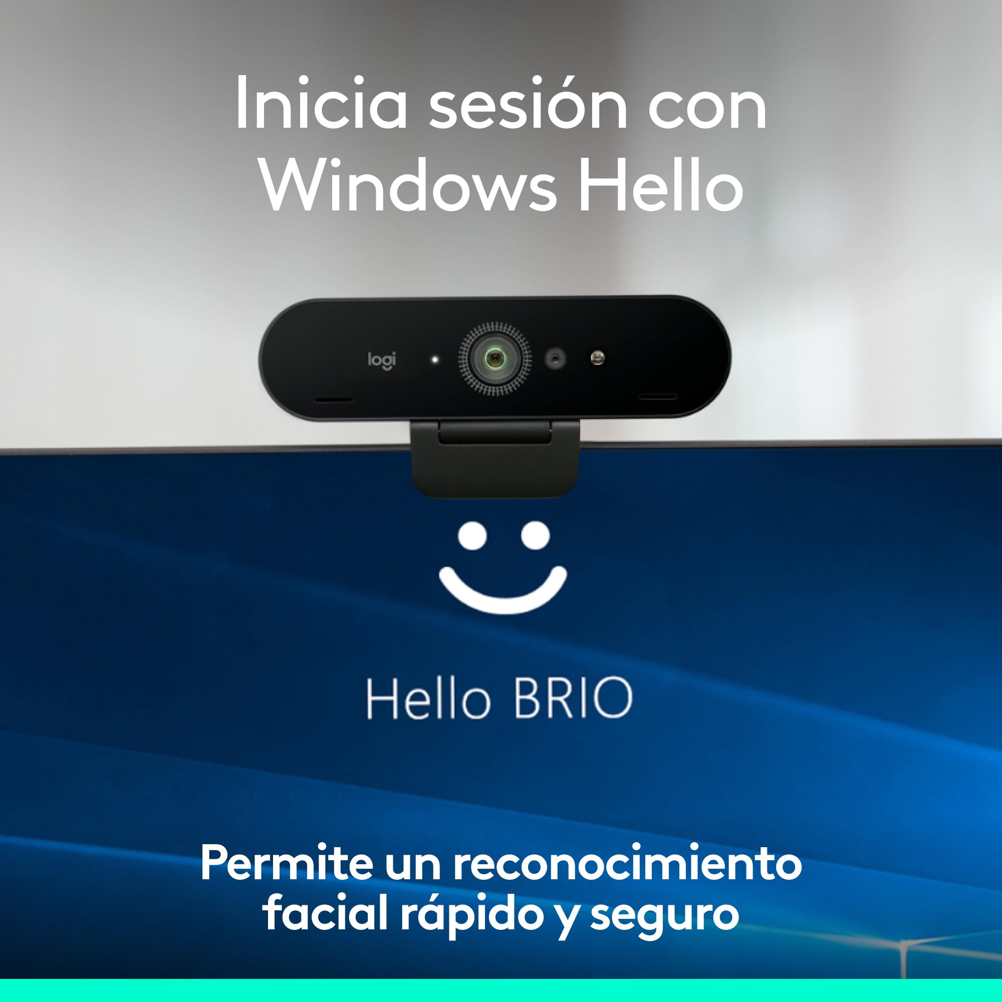 Logitech Brio 4K cámara Web, videollamadas, micrófono cancelación de Ruido, corrección de iluminación automática HD,Microsoft Teams, Zoom, Google Voice, Google Meet, PC/Mac/portátil/Macbook - Grafito