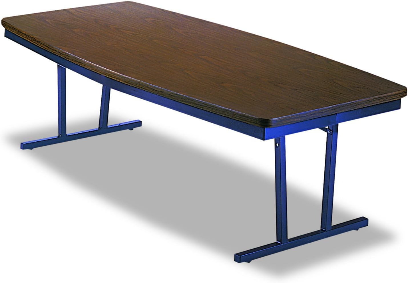 Barricks 72 by 36 by 30-Inch Economy Press-O-Matic Conference Folding Boat Table, Walnut : Office Products