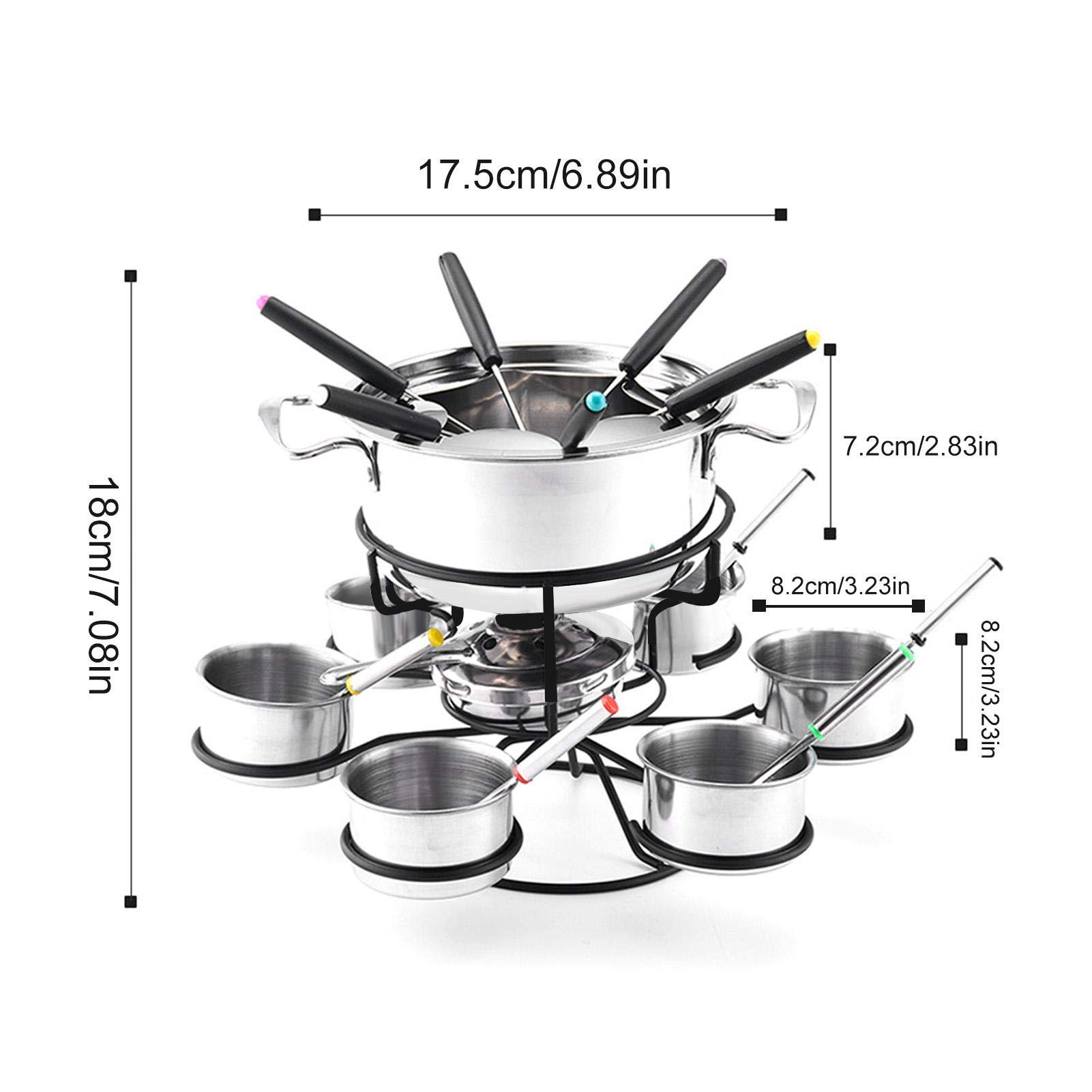 Fondue- -Set – 21-teiliges Käsefondue-Set in einem aus Edelstahl