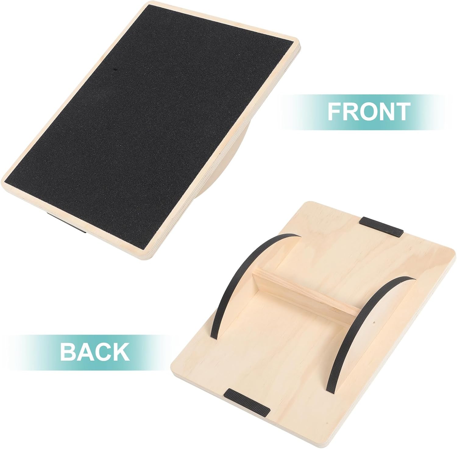 Solid Board for Adults, Anti-slip Rectangular Fitness Trainer Plate for Coordination and Core Stability Training