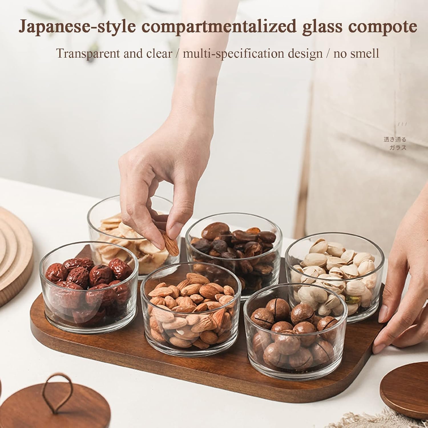 Dried Fruit Tray Gift, For Almonds And Pistachios For Festive Birthday Healthy Snacks Business Food Platter LYWY (Color : Brown, Size : 31x21x6.5cm)
