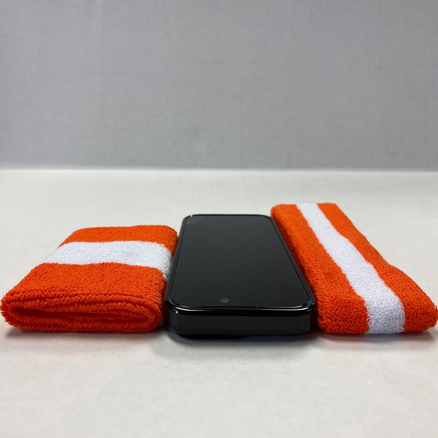 プレミアム品質 セミプロ ジャッキー ムーン ダークオレンジ ストライプ スウェットヘッドバンド リストバンドセット