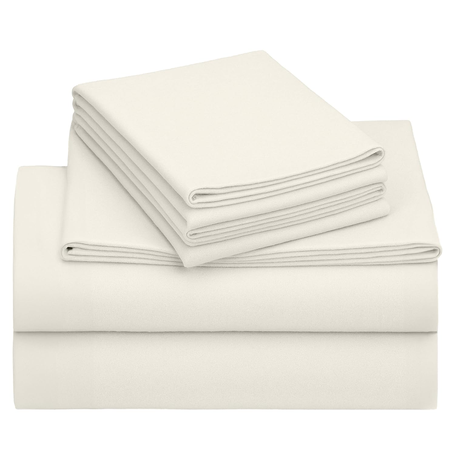 California Design Den Flannel Extra Deep Pocket King Sheet Set - Made in Portugal 100 Cotton Triple-Brushed Substantial