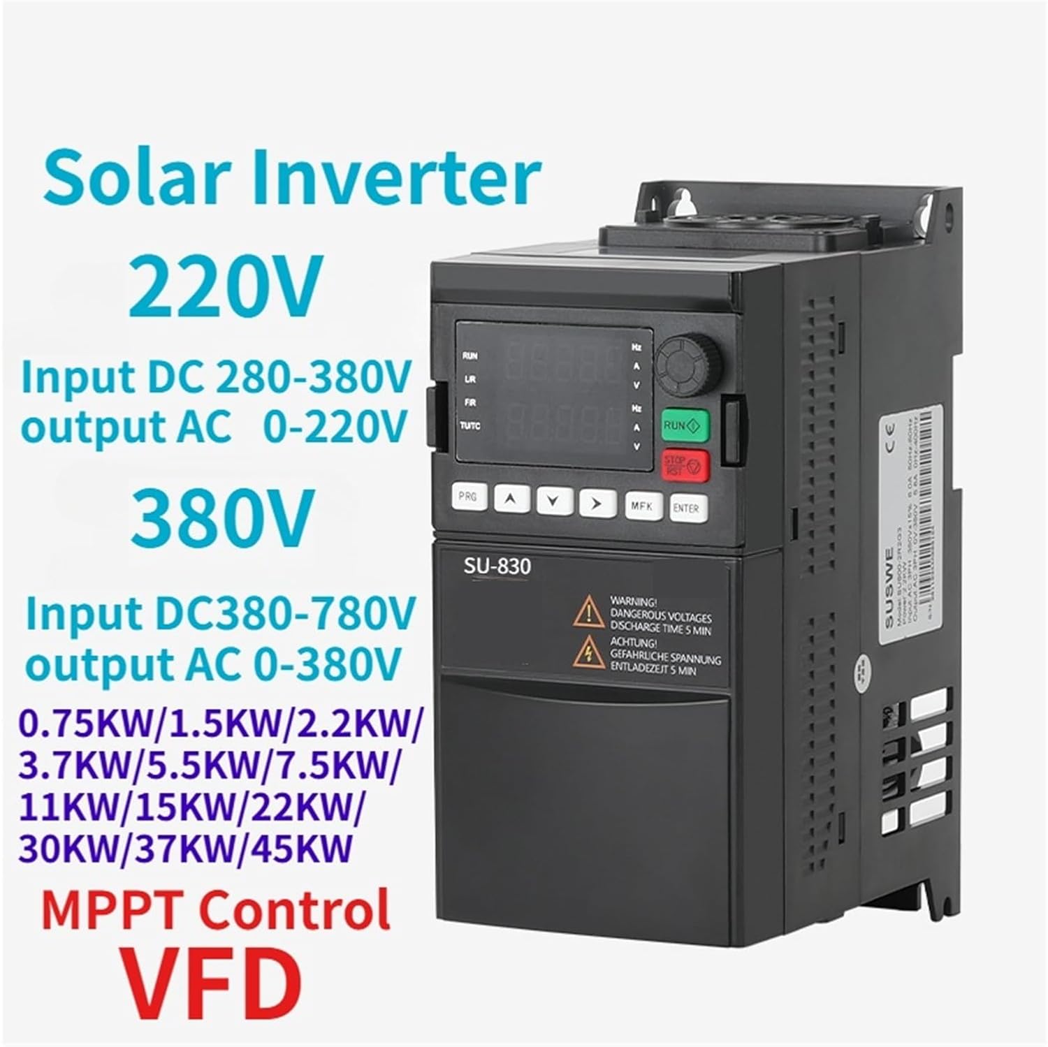 Three-Phase Converter SU830 0.75-22KW Frequency Converter 220V Inverter(15KW-20HP)