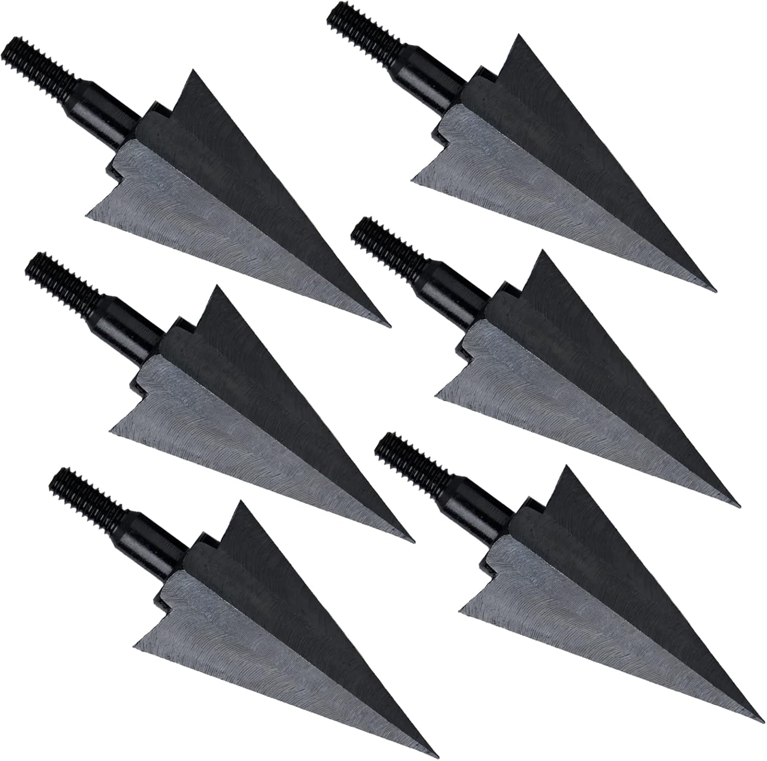 TOPARCHERY 12pcs Black Screw Archery Arrowheads Broadheads Hunting Arrow Tip Points 195Grain