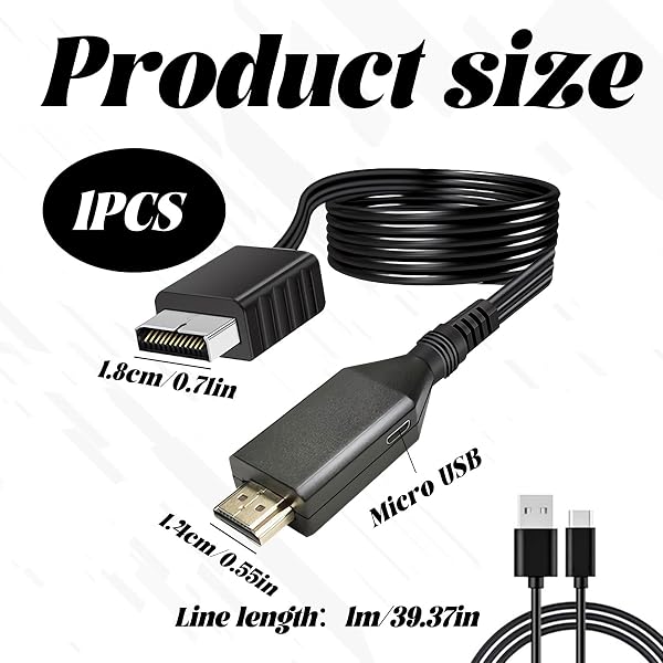 Heyung PS2 to HDMI Converter Cable,Compatible with PS2/PS1 to HDMI Video Audio Adapter,Multifunctional H DTV 720P/1080P Monitor Projector Plug for PS1/PS2 Game Consoles,Projector,Monitor - 2