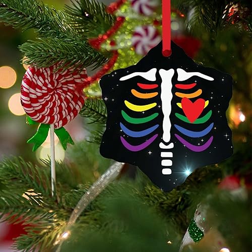 Miniatura 10 de Adorno de Navidad Y'all Means All Holiday Present Ceramic Christmas Tree Ornament Rainbow Gay Rights Lesbian Igualdad Adornos de Navidad LGBT Pride