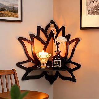 Creative Wall Corner Shelf, Art Deco Style Wall Hanging Cabinet, Matte Finish Floating Display Rack for Home & Wall Decor