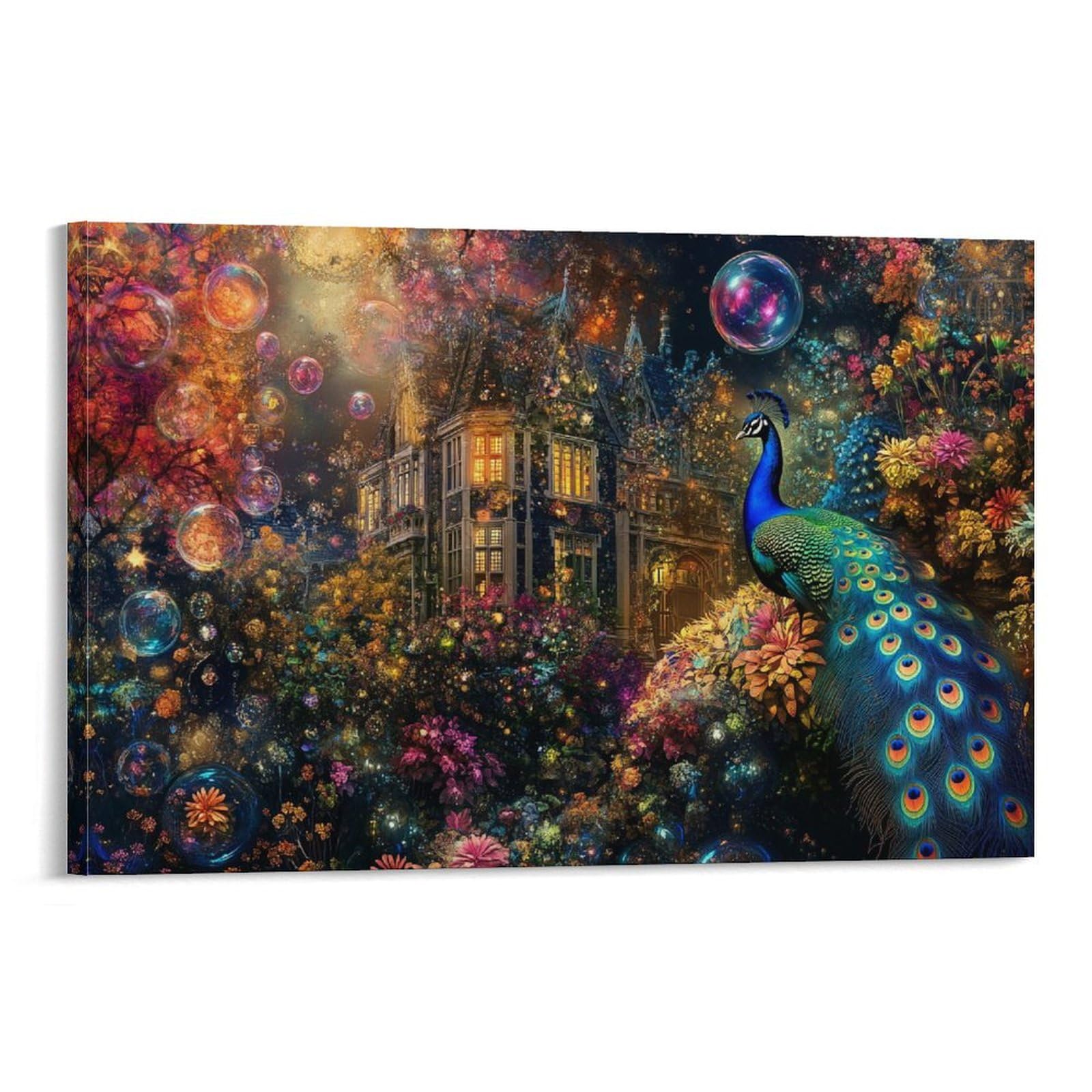 Décoration Murale Peintures Sur Toile Paon 40x60 Salon - 6