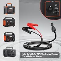 Beaspire Autós Indítókábel 12V 10A Adapterrel - 1,8m 8AWG Bikakábel Jackery és ECOFLOW Hordozható Áramforrásokhoz Kompatibilis 3