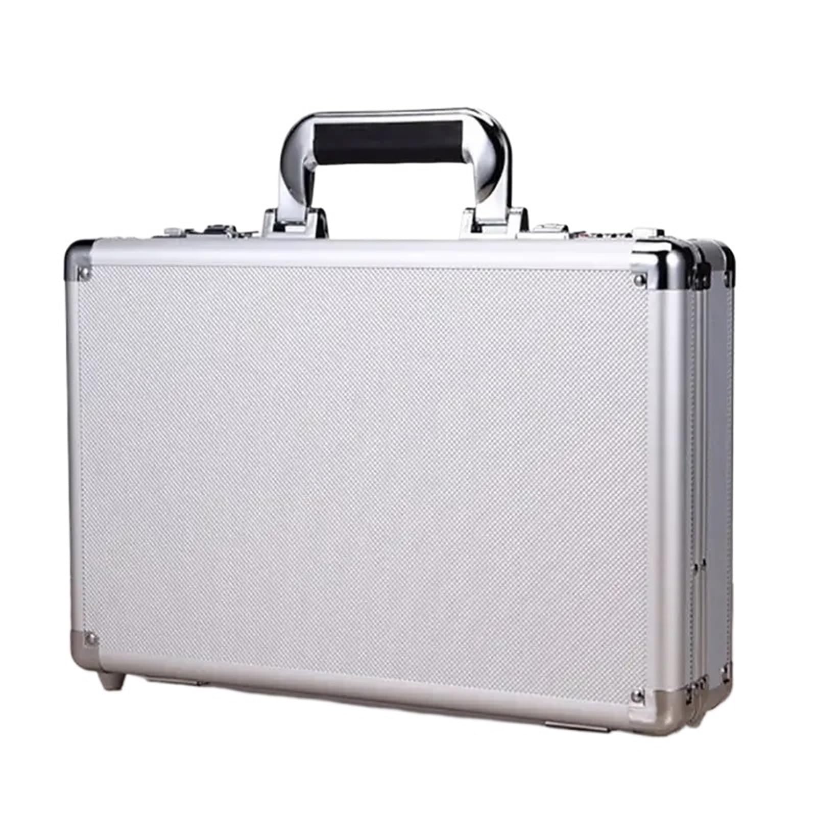 Maletín De Aluminio Para Herramientas Estuche rígido de aluminio, caja herramientas for contraseñas, maletín negro/plateado, transporte Metal, organizador Equiment(Silver)