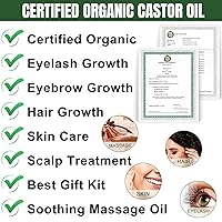 Vista 7 de GoldWorld100% Organic Pure Black Castor Oil Cold Pressed,for Hair Eyebrows Eyelash Growth Serum to Grow Lashes,Castor Oil for Skin Body Face,Caster