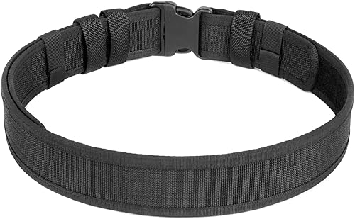 Miniatura 7 de LUITON Cinturón táctico para hombre, cinturón de servicio de 2 pulgadas, cinturón Molle de estilo militar, cinturón de combate de policía, cinturón
