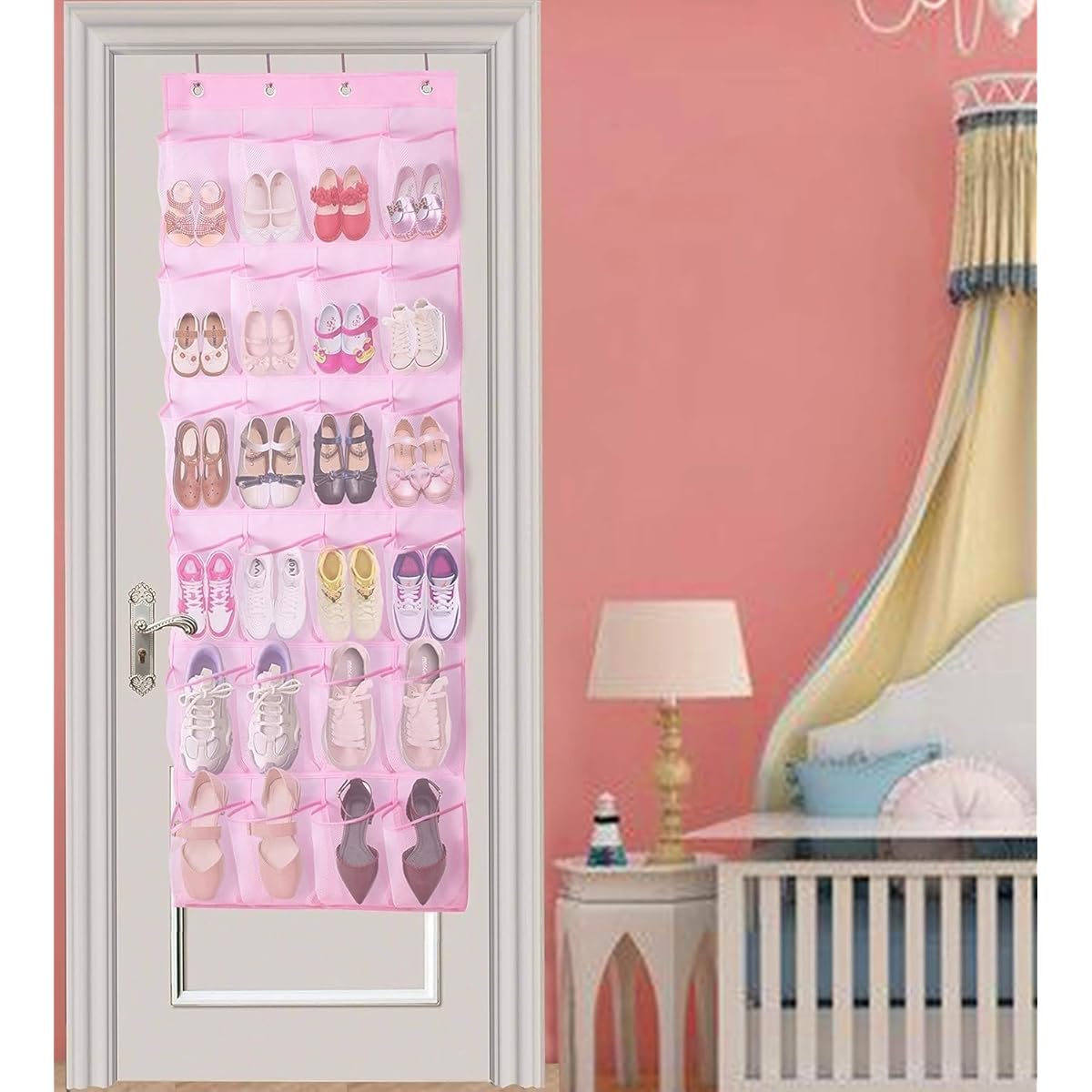 MISSLO 35 Clear Large Pockets Over The Door Shoe Organizer - Thumbnail 3