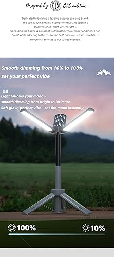 Miniatura 6 de Luz telescópica de campamento LED de 10 W, linterna recargable de 8000 mAh con salida tipo C y USB, IP44 impermeable portátil regulable luz para