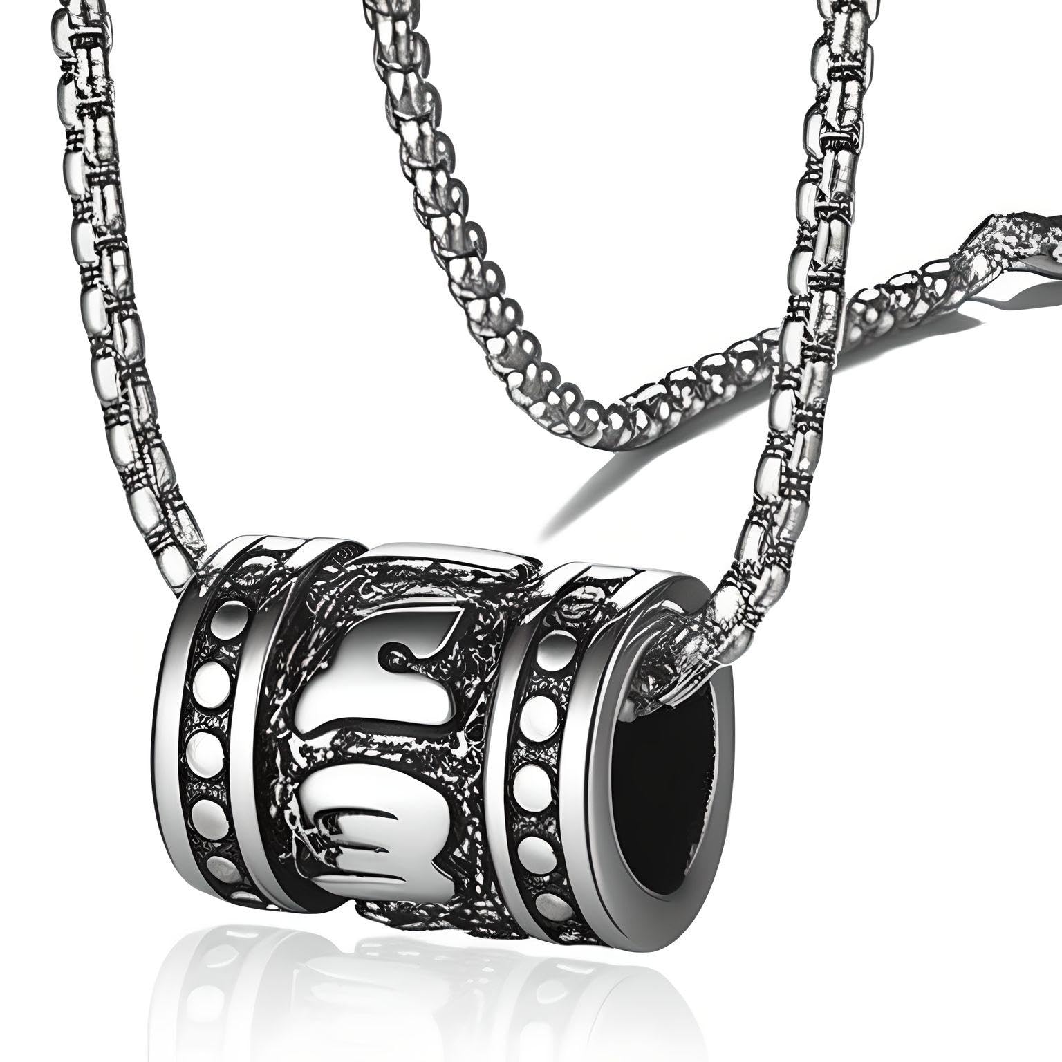 THE MEN THING CYL-MANTRA - Alloy Pendant with Pure Stainless Steel 24inch Round Box Chain, American trending Style for Men & Boy (B0CZ96X84D) Amazon Price History, Amazon Price Tracker