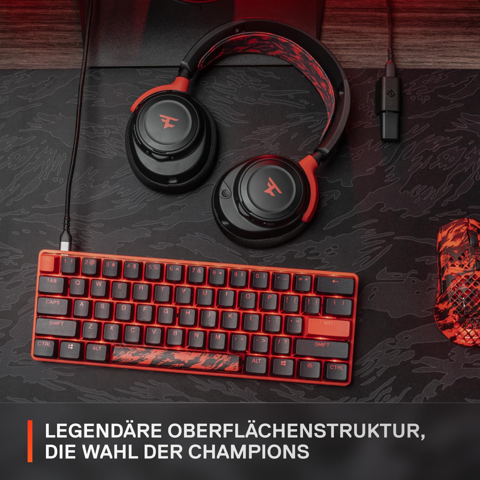 SteelSeries QcK XXL - Faze Clan Edition - Gaming-Mauspad - XXL-Format und Dickes Material - Perfekt für den gesamten Schreibtisch - Optimiert für Gaming-Sensoren