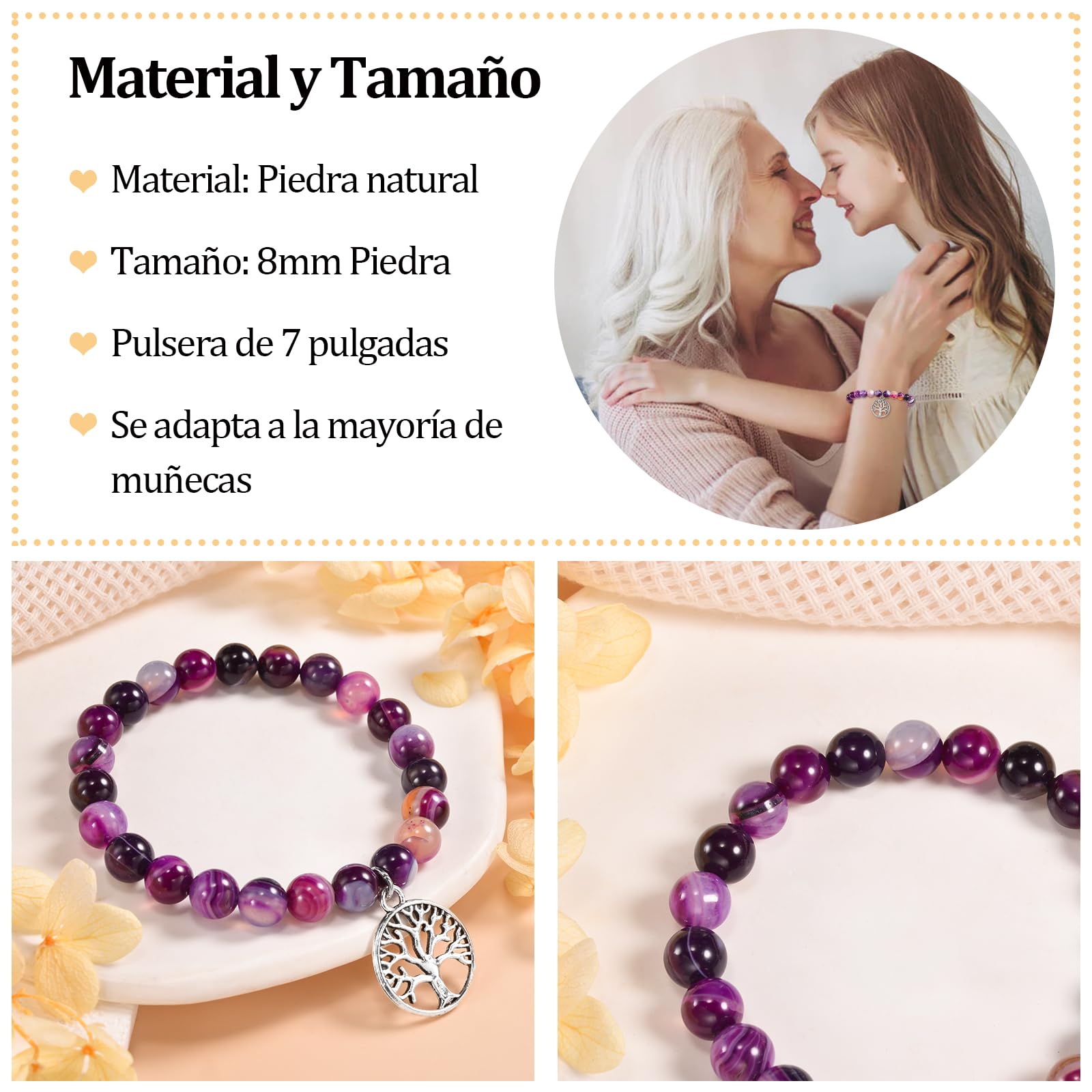 CheersLife Bracciale Nonna, Bracciale Albero della Vita Regali Natale Nonna Donna Bracciale Fascino della Nonna Regalo della Nonna