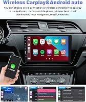 Hikity 1 DIN Android 11 Autórádió 9" Érintőképernyővel - Vezeték Nélküli CarPlay, Bluetooth, WiFi, GPS Navigáció, Tolatókamera, 2GB RAM + 32 3
