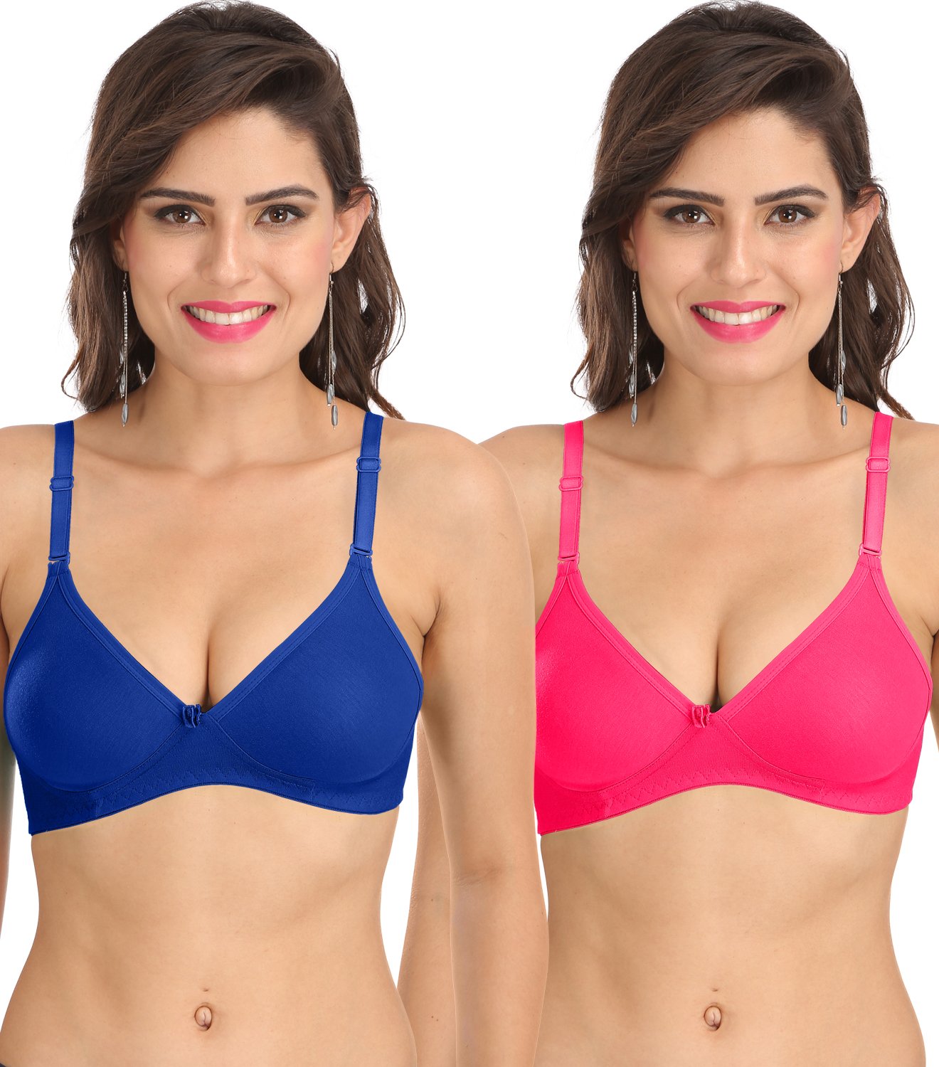 Ossirrio Women's Everyday Non Padded Non Wired 3/4th Coverage T-Shirt Bra with Free Transparent Strap