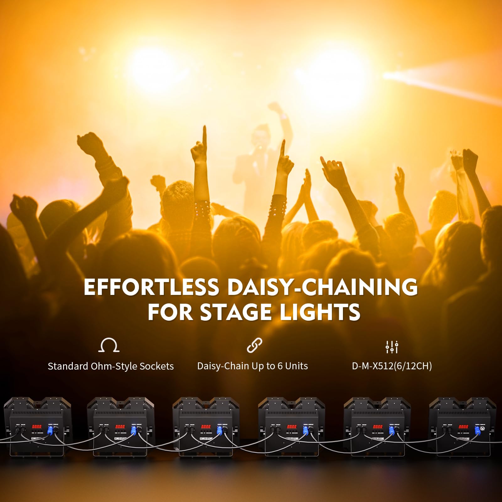 400W LED Par,COB RGB Luce da Palcoscenico,Bianco Freddo/Caldo Illuminazione Blinder DMX512,Faretto Luci da Palco Luce di Scena per Discoteca Matrimonio Bar Feste Festival,4 PCS