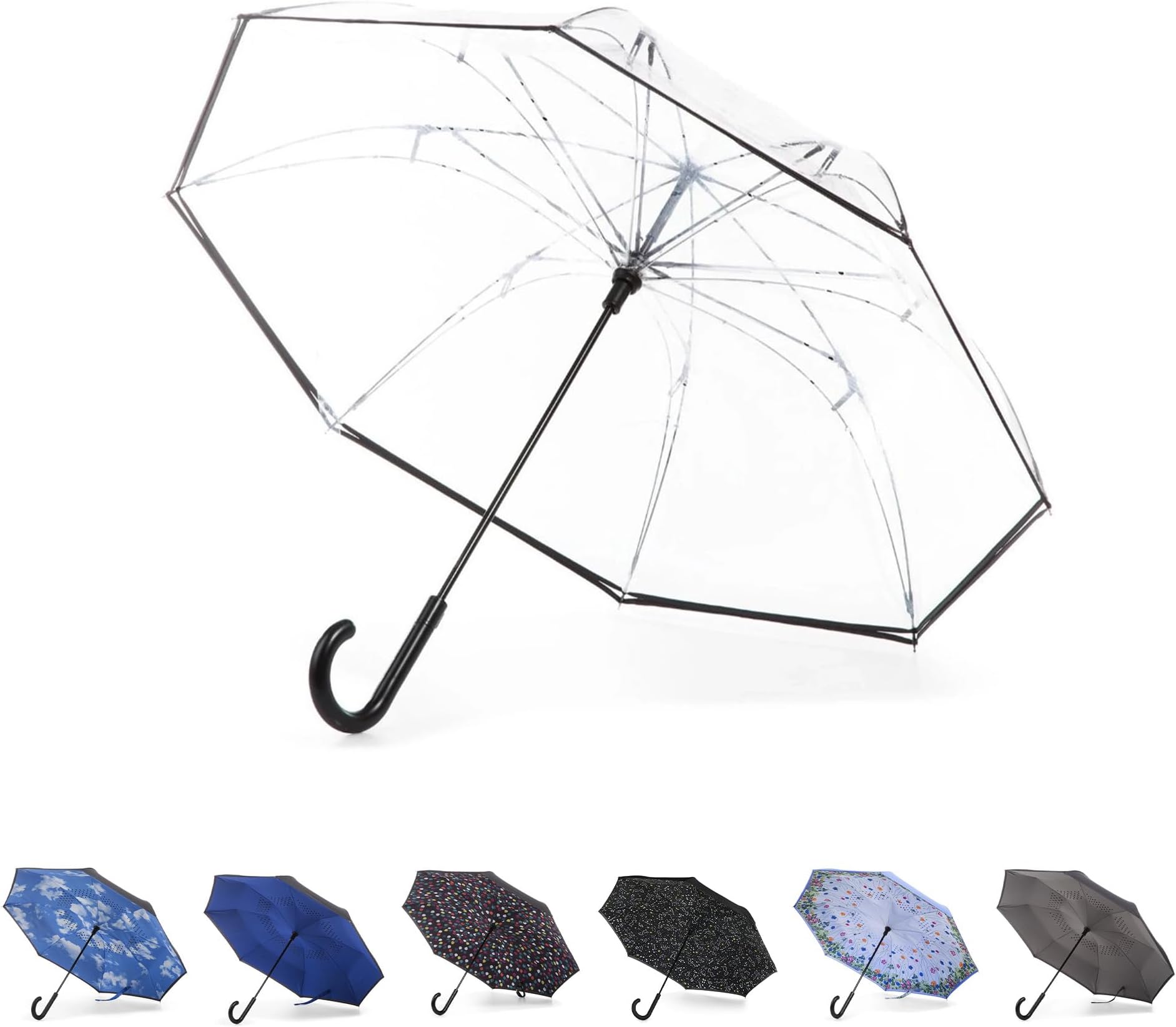 Auto Reverse Close Windproof Stick Inbrella with Water Repellent Protection